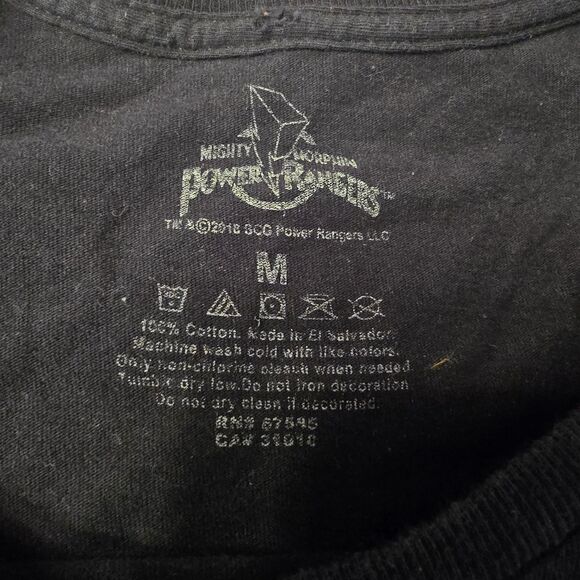 Adult Mighty Morphin Power Rangers Black T-shirt medium - Picture 6 of 8